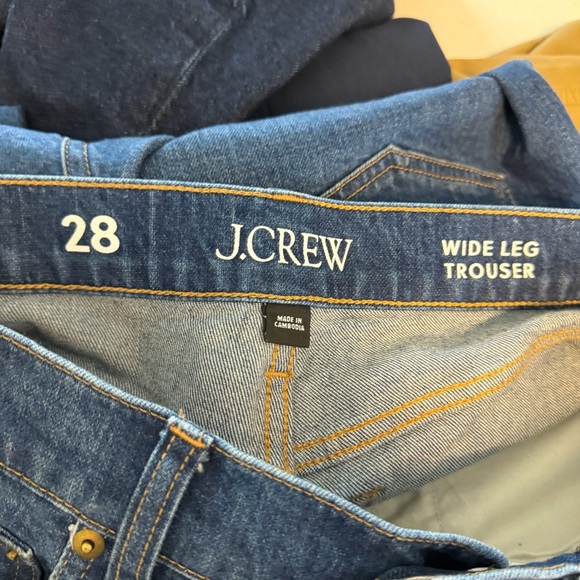 J. Crew Wide Leg Trouser Jeans 28 Cotton Stretch High Rise Flare 30" Inseam - Picture 5 of 8